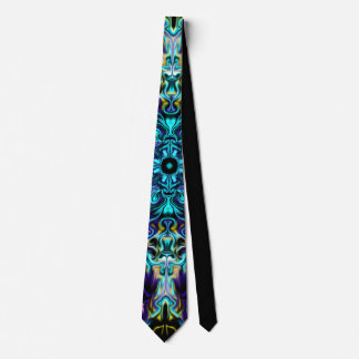 Gravata Green Teal Psychedelic Bohemian Mandala