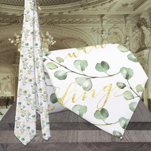 Gravata Greenery Eucalyptus & Rico Dourado Casamento