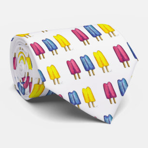 Gravata Grelha Pop Aquarela Picolé Verão Gelado