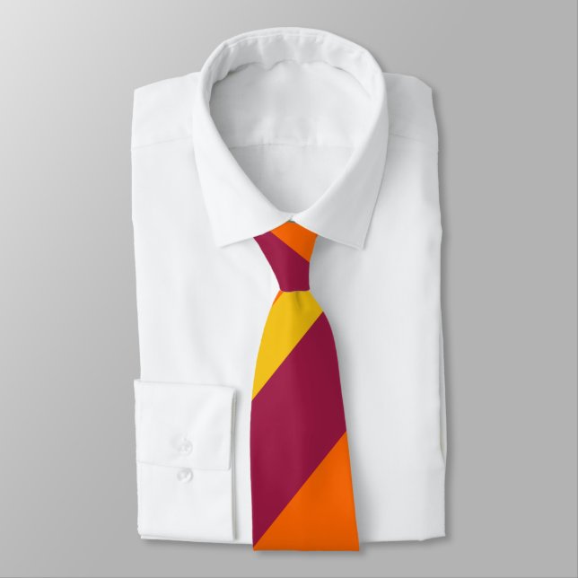 Gravata Greve Regional Ampla Ampla Amarelo Maroon e Laranj (Amarrado)