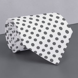 Gravata Grey on White Mini Polka Dots Necktie
