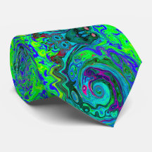 Groovy Abstrato com espiral verde e azul