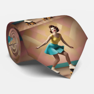 Gravata "Groovy Glide: Ritmos Retroativos nas Rodas do Ska