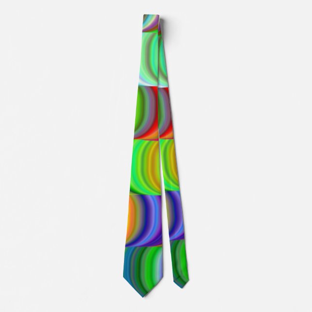 Gravata Groovy Rainbow Waves Design Tie (Frente)