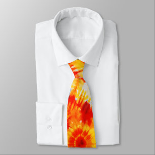 Gravata Groovy Yellow & Orange Tie Dye