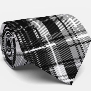Gravata Grunde Black Flannel Xadrez branca Tartan Design