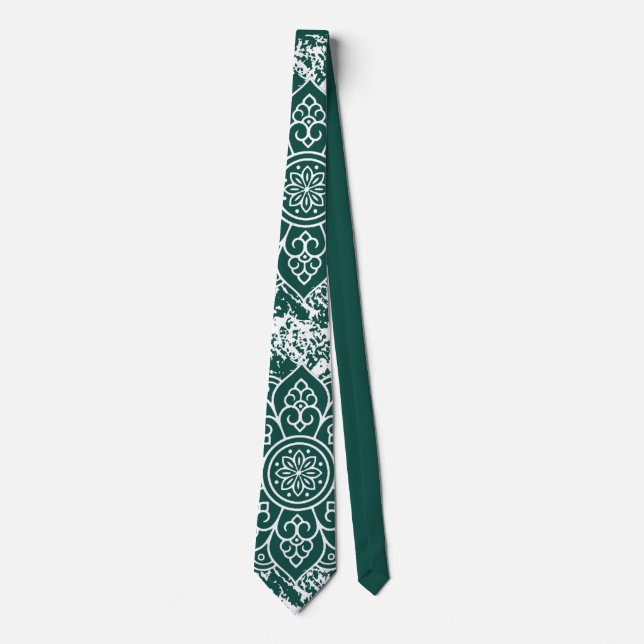 Gravata Grunge Mandalas Dark Green Tie (Frente)
