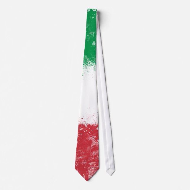 Gravata Grunge Splatter Painted Flag da Itália (Frente)