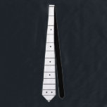 Gravata Guitar Fretboard em Guitarrista Personalizado de C<br><div class="desc">presente de novidade para um guitarrista; preto no branco</div>