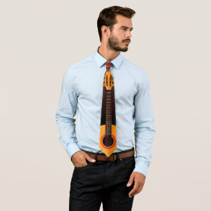 Gravata Guitar Necktie Music-Themed Design versão 1