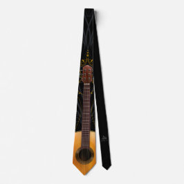 Gravata Guitar Necktie Music-Themed Design versão 4