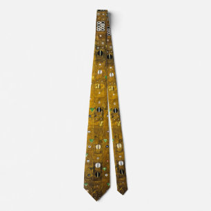 Gravata Gustav Klimt - Ouro de Gravação para Amantes de