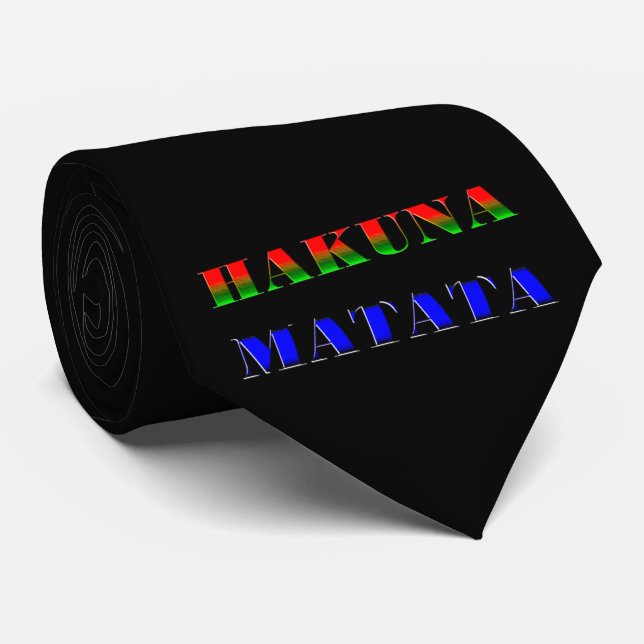 Gravata Hakuna Matata/frase africana para de "o presente (Rolled)