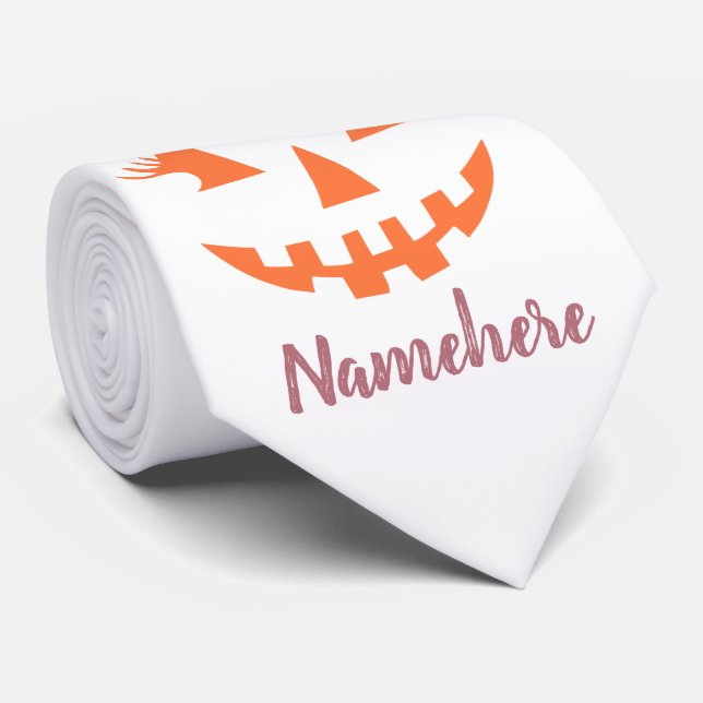 Gravata Halloween da Girly Jack O Lanterna Pumpkin Persona (Rolled)