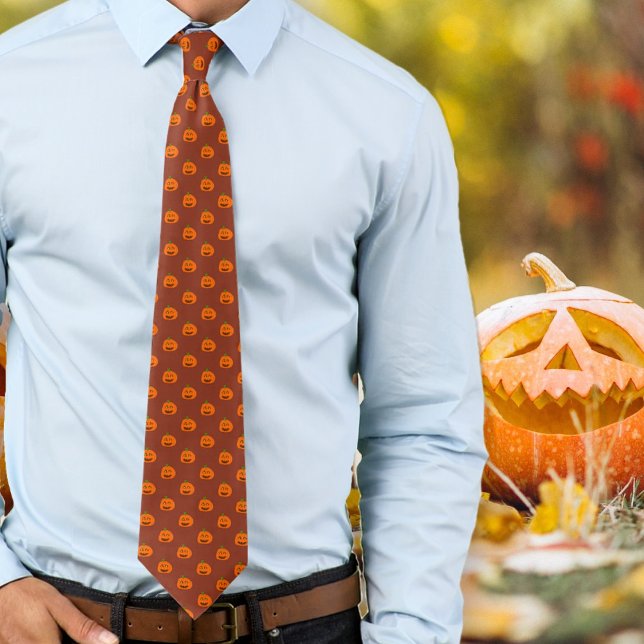 Gravata Halloween Jack o'Lanterna Rust Red tie (Criador carregado)