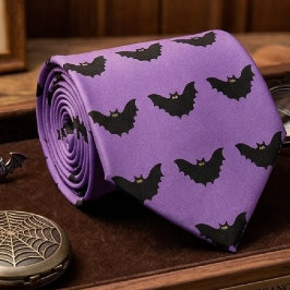 Gravata Halloween Morcego Preto