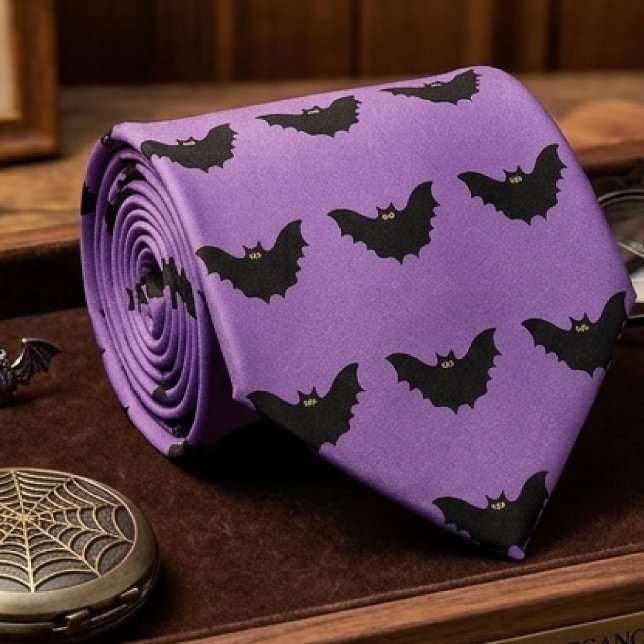 Gravata Halloween Morcego Preto (Criador carregado)