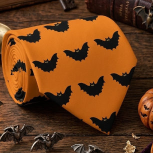 Gravata Halloween Morcego Preto