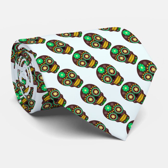 Gravata Halloween Necktie Skulls (Rolled)