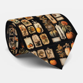 Gravata Halloween Pumpkins etiquetas de vintagem