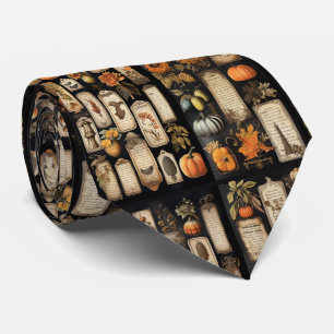 Gravata Halloween Pumpkins etiquetas de vintagem