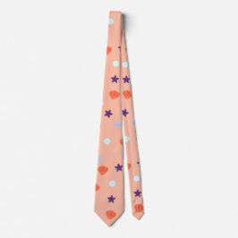 Gravata Halloween Seashells Stars Pearls no Salmão