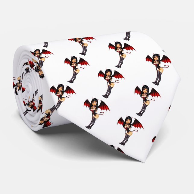 Gravata Halloween Tie/Devil Batgirl (Rolled)
