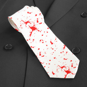 Gravata Halloween Vermelho e Branco Splatter