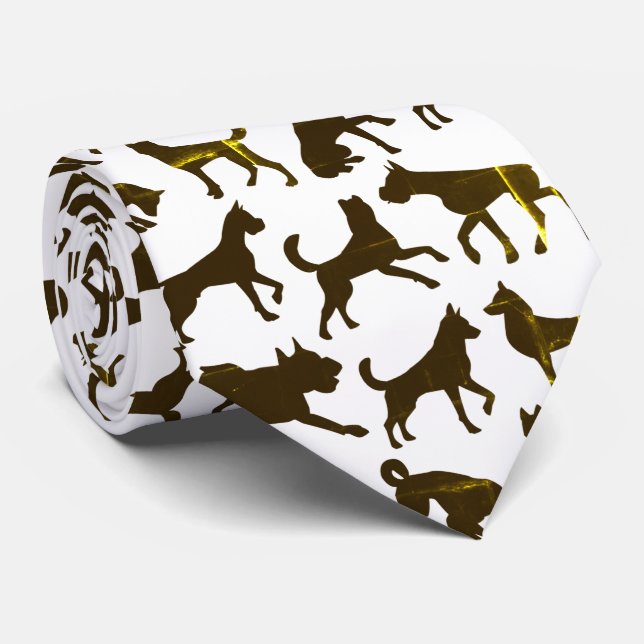 Gravata HAMbyWG - Cães de aparência de vintagem (Rolled)