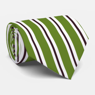 Gravata HAMbyWG - Gravação - Branco Verde-Olival com Strik