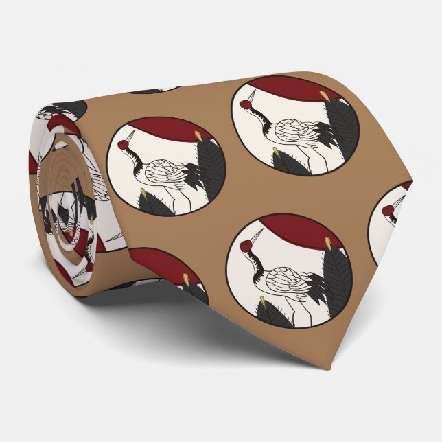 Gravata Hanafuda "Matsu-ni-tsuru" (Rolled)