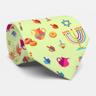 Gravata Hanukkah Festival Party Trendy Doodle Patterno