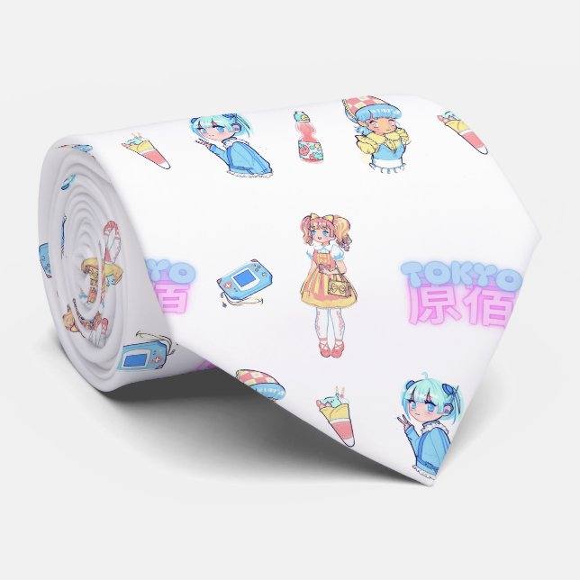 Gravata Harajuku Anime Girl (Rolled)