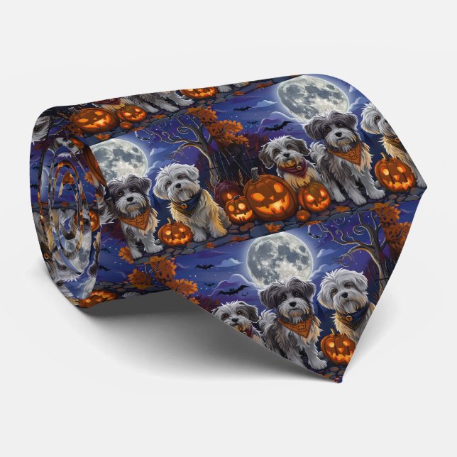 Gravata Havanese Halloween Assustador (Rolled)