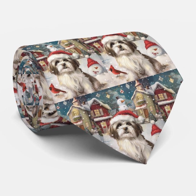 Gravata Havanese Winter Wonderland Christmas Joy (Rolled)