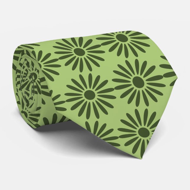 Gravata Havenwood Daisy Foulard Moss Green (Rolled)