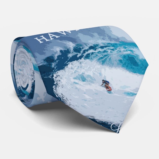 Gravata Hawaii Surfers Paradise Poster de viagens Tie (Rolled)