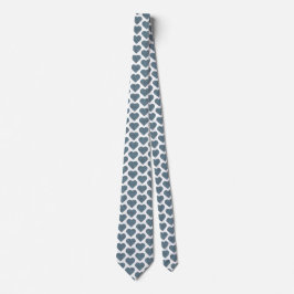 Gravata Heart Shaped Plaid Blue Gray Neck Tie