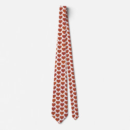 Gravata Heart Shaped Plaid Orange Burgundy Neck Tie