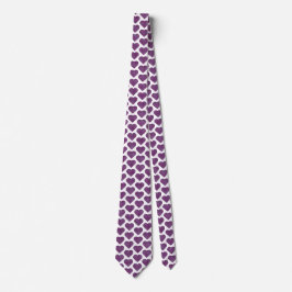 Gravata Heart Shaped Plaid Purple Pink Neck Tie