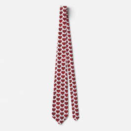 Gravata Heart Shaped Plaid Red Black Buffalo Neck Tie