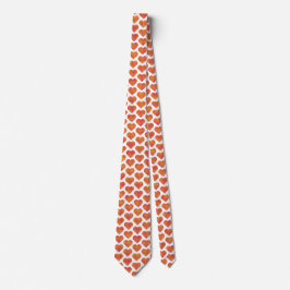 Gravata Heart Shaped Plaid Yellow Pink Preppy Neck Tie