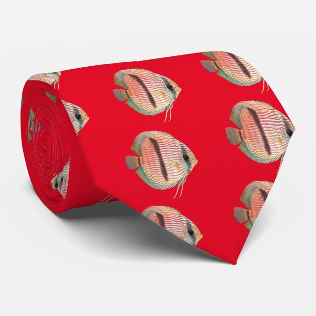 Gravata Heckel Blue Discus (Rolled)