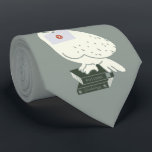 Gravata Hedwig With Letter Whimsical Drawing<br><div class="desc">Deliver a little magic with this charming Hedwig illustration inspired by the wizarding world. Perched atop a stack of spellbinding textbooks labeled Potions and Herbology, Hedwig proudly holds a sealed Hogwarts™ letter. The soft, minimalist style and muted tones give this design a cozy, storybook feel, while subtle sparkling accents add...</div>