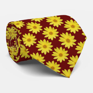 Gravata Helianthus 'Lemon Queen' - Padrão vermelho escuro