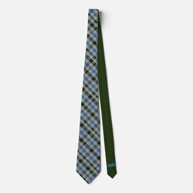 Gravata Henderson Scottish Clan Tartan Solid Green Inicial (Frente)