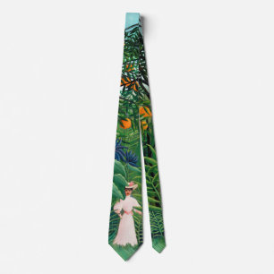 Gravata Henri Rousseau - Mulher Caminhando numa Floresta E