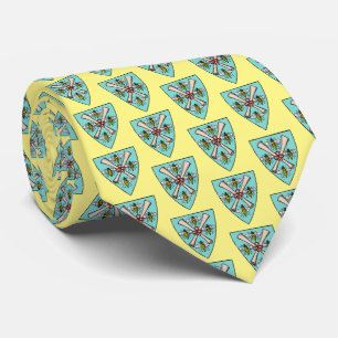 Gravata Heraldic Vintage 4 Abelhas rolam em blindagem TB