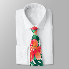 Gravata hibisco da laranja tropical