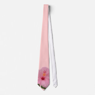 Gravata Hibiscus cor-de-rosa bonito